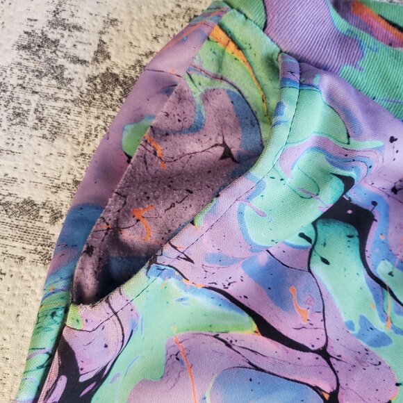Stay Rad Marble Tie Dye Set4Lyfe Purple Green Blue JG Joggers Large - Picture 8 of 16